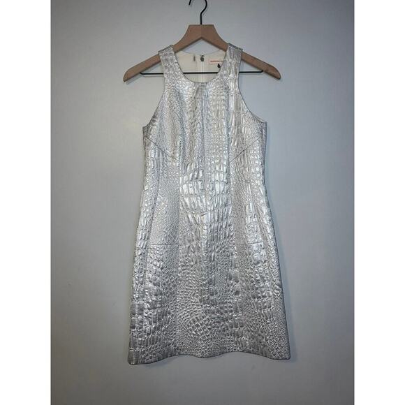 Rebecca Taylor Metallic Croc Mini Dress size 2 - Picture 1 of 6